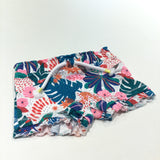 Flowers & Leaves Colourful White Jersey Shorts - Girls 0-3 Months