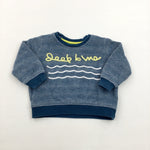 'Deep Blue' Patterned Sweatshirt - Boys 6-9 Months