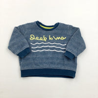 'Deep Blue' Patterned Sweatshirt - Boys 6-9 Months