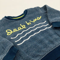 'Deep Blue' Patterned Sweatshirt - Boys 6-9 Months