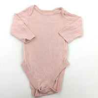 Pink Long Sleeve Bodysuit - Girls 9-12 Months