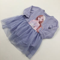 Elsa Frozen Lilac Sweatshirt Dress - Girls 2-3 Years