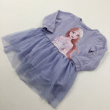 Elsa Frozen Lilac Sweatshirt Dress - Girls 2-3 Years