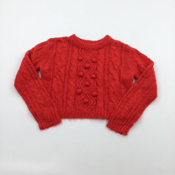 Red Knitted Jumper - Girls 9-10 Years