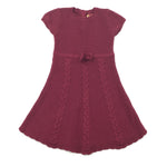 Burgundy Knitted Dress - Girls 2-3 Years