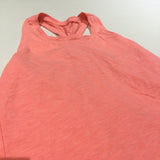 Neon Pink Jersey Dress with Racer Style Back & Graduated Hem - Girls 5-6 Years