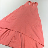 Neon Pink Jersey Dress with Racer Style Back & Graduated Hem - Girls 5-6 Years