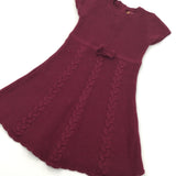 Burgundy Knitted Dress - Girls 2-3 Years