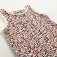 Flowers & Mice Vest Top - Girls 6-9 Months