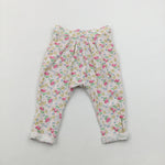 Fruit & Blossom Pale Pink Jersey Trousers - Girls 6-9 Months