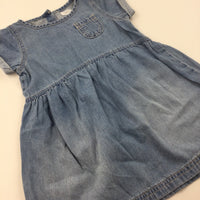 Denim Short Sleeve Dress - Girls 2-3 Years