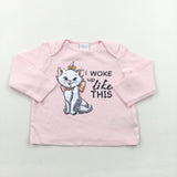 'I Woke Up Like This' Marie Aristocats Pink Top - Girls 6-9 Months