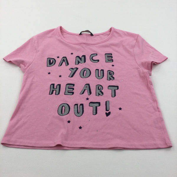 'Dance Your Heart Out' Pink Belly T-Shirt - Girls 12-13 Years