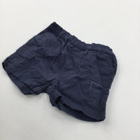 Navy Lightweight Cotton Shorts - Boys Newborn