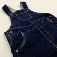 Dark Blue Denim Dungaree Dress - Girls 6-9 Months