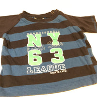 'NY63' Navy & Blue Striped T-Shirt - Boys 3-6 Months