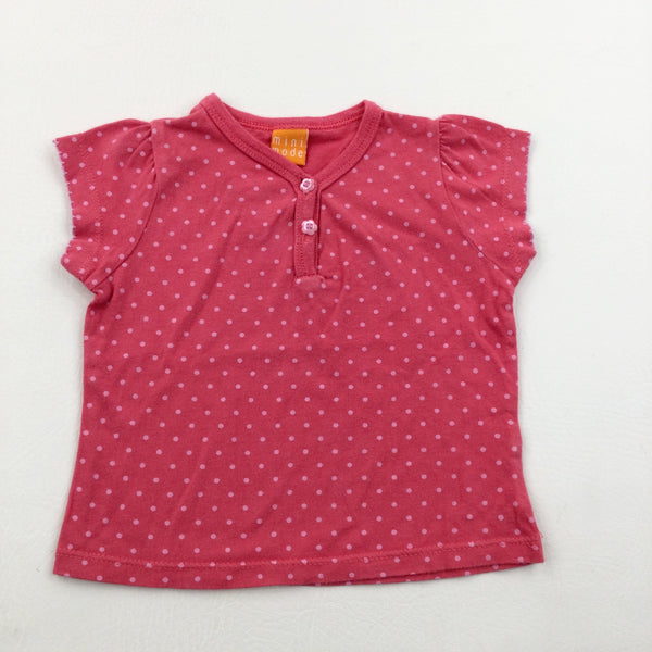 Spotty Pink T-Shirt - Girls 6-9 Months