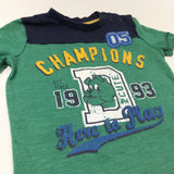 'Champions Here To Play' Bulldog Green T-Shirt - Boys 3-6 Months
