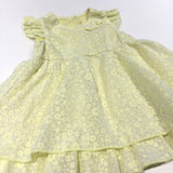 Flowers Yellow Sheer Sun/Party Dress - Girls 3-6 Months