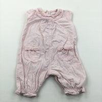 Pale Pink Lightweight Corduroy Playsuit - Girls 0-3 Months