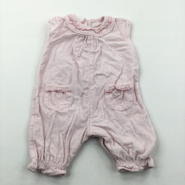 Pale Pink Lightweight Corduroy Playsuit - Girls 0-3 Months