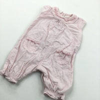 Pale Pink Lightweight Corduroy Playsuit - Girls 0-3 Months