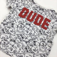 'Dude' Monsters Black & White T-Shirt - Boys 3-4 Years