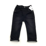 **NEW** Black Slim Pull On Denim Jeans - Boys 9-12 Months