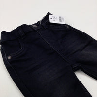 **NEW** Black Slim Pull On Denim Jeans - Boys 9-12 Months