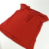 Red T-Shirt with Frill Detail - Girls 3-6 Months