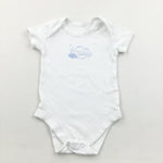 'Head In The Clouds' White Short Sleeve Bodysuit - Boys 9-12 Months