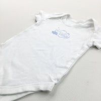 'Head In The Clouds' White Short Sleeve Bodysuit - Boys 9-12 Months