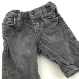 Grey Denim Long Shorts with Adjustable Waistband - Boys 4-6 Months