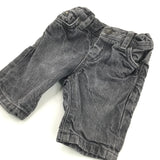 Grey Denim Long Shorts with Adjustable Waistband - Boys 4-6 Months