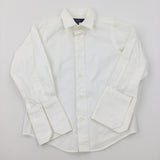 Thomas Nash Cream Ribbed Dress Shirt (Requires Cufflinks) - Boys 3-4 Years