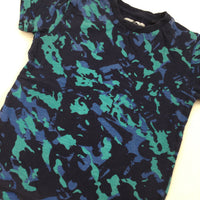 Blue & Green Pattern T-Shirt  - Boys 3-4 Years