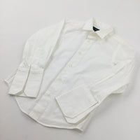 Thomas Nash Cream Ribbed Dress Shirt (Requires Cufflinks) - Boys 3-4 Years