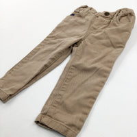 Light Brown Denim Jeans With Adjustable Waist - Boys 9-12 Months