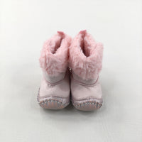 Pink Fluffy Boots - Girls 3-6 Months