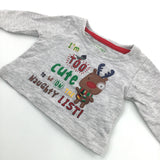 'Too Cute To Be On The Naught List' Rudolph Grey Long Sleeve Top - Boys/Girls Newborn - Christmas