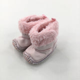 Pink Fluffy Boots - Girls 3-6 Months