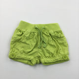 Lime Green Lightweight Jersey Shorts - Girls 3-6 Months