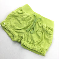 Lime Green Lightweight Jersey Shorts - Girls 3-6 Months