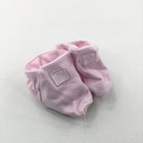Flower Pink Booties - Girls 0-3 Months
