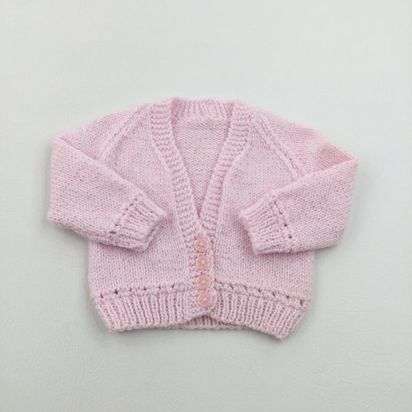 Sparkly Pink Knitted Cardigan - Girls 9-12 Months