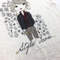 'Style Icon' Girl & Crown White T-Shirt - Girls 11-12 Years