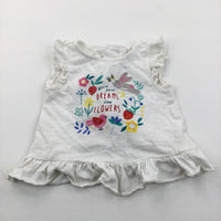 'Grow Your Dreams Like Flowers' White Tunic Top - Girls 3-6 Months