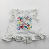 'Grow Your Dreams Like Flowers' White Tunic Top - Girls 3-6 Months