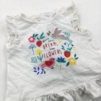 'Grow Your Dreams Like Flowers' White Tunic Top - Girls 3-6 Months