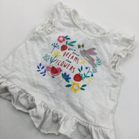 'Grow Your Dreams Like Flowers' White Tunic Top - Girls 3-6 Months